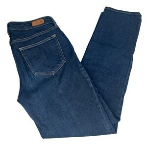 Lands’ End Fit 1 Slim Leg Blue Dark Denim Skinny Stretch Jeans Outdoor Size 8